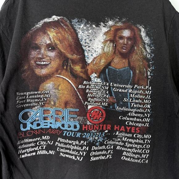 Carrie Underwood Hunter Hayes 2012 Blown Away Tour Concert T-Shirt Unisex Size L - Picture 10 of 10